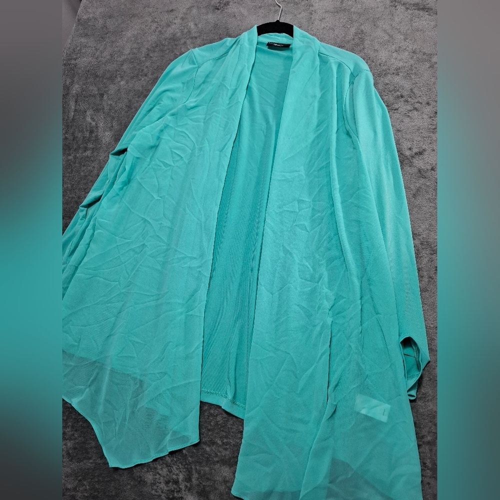 Susan Graver Artisan Women's Long Sleeve stretch knit Open Front Cardigan sz 1X - Picture 7 of 12